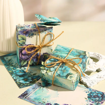 JIANQI 30pcs Vintage Floral Materials Paper DIY Flower Scrapbooking Collage Photo Album Deco Junk Journal Craft Stationery Paper