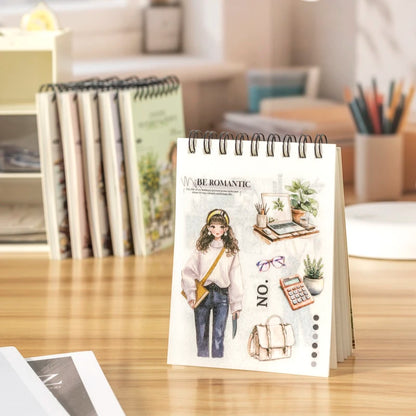 JIANQI 20pcs Career Girls series PET+Washi dual material die-cutting sticker book DIY scrapbook background decoration stickers