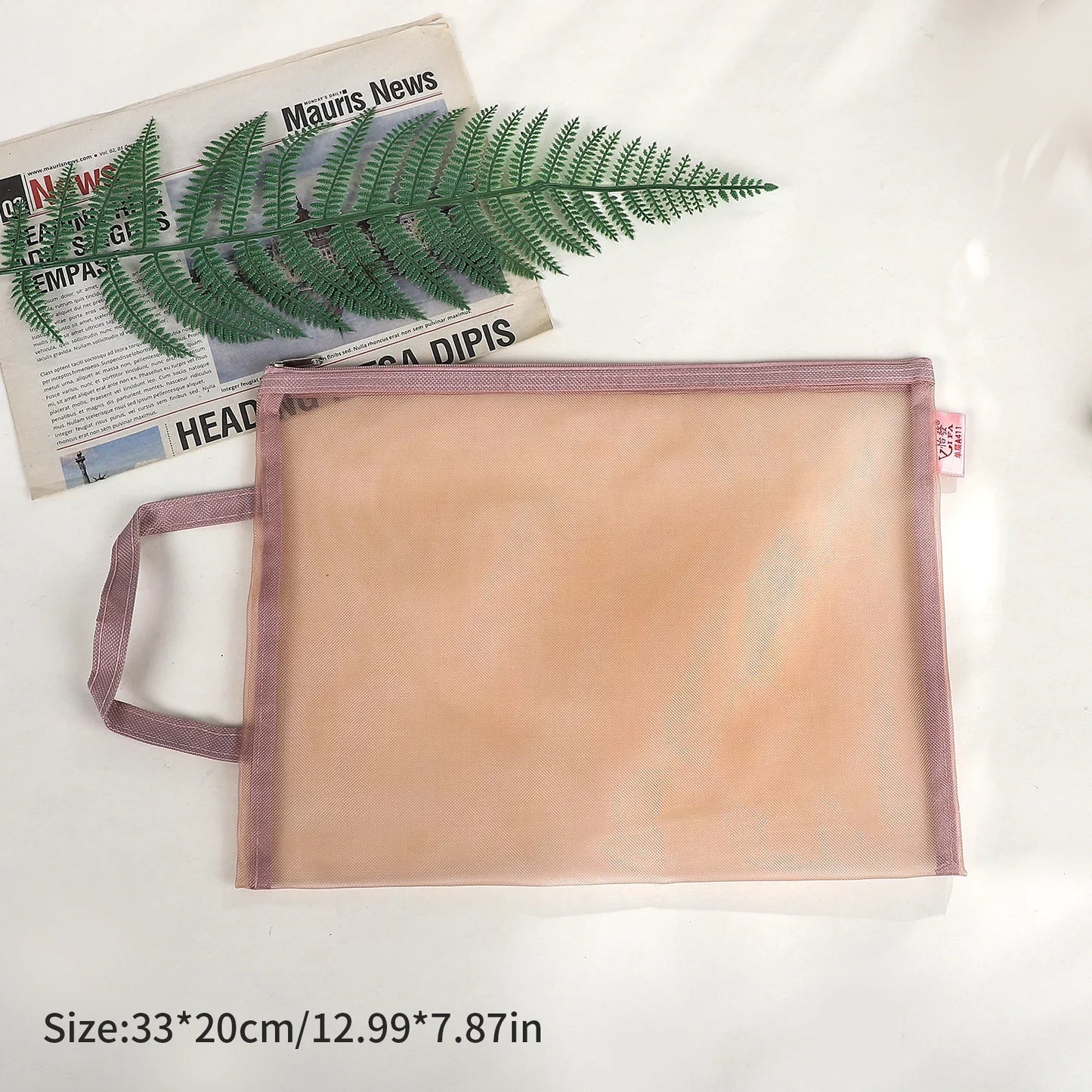 JIANWU Morandi Color Translucent Test Paper Storage Bag Mesh Pencil Case Creative Journal Material Student Supplies Stationery