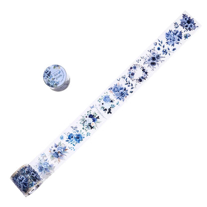 JIANQI 40mm*2m PET Flower Tape for Diary Scrapbooking DIY Deco Junk Journal Creative Stationery School Supplies Masking Tapes