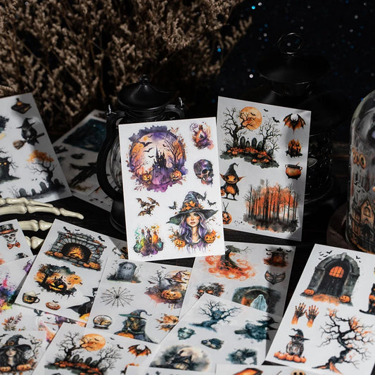 JIANQI 5 pcs pvc Stickers Dark Gothic style Creative Waterproof Adhesive DIY Hand Made Collage Junk Journal Scrapbook Supplies