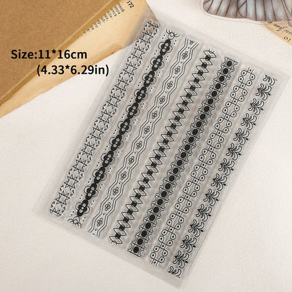 JIANWU Vintage Wave Lace Pattern Landscape Material Collage Silicone Stamp Creative DIY Journal Student Supplies Stationery