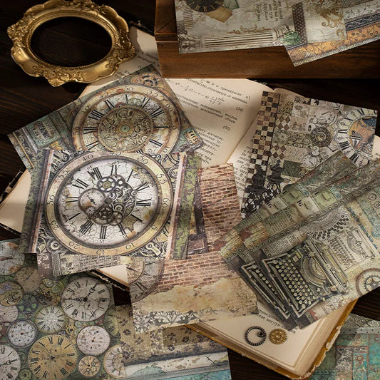 JIANQI 36pcs/pack Vintage Scrapbooking Light Paper Kit DIY Junk Journal Collage Stationery Background Decor Materials Paper