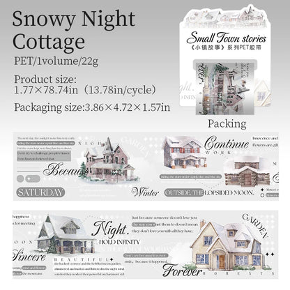 JIANQI45mm*2m Small Town Story Kawayi tape Stickers Cute Korean Sticker DIY Decoration Scrapbook Accessories Stationery Sticker