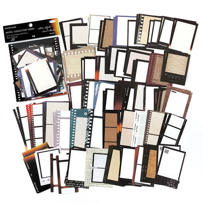 100pcs Vintage Writable Paper Frame Memo Pad Deco Material Paper Scrapbooking Collage Diary Junk Journal Plant Aesthetic Label
