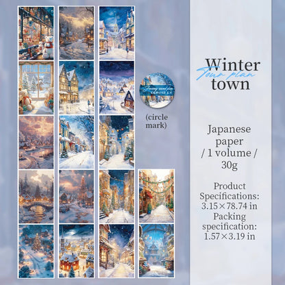 JIANQI 80mm*2m Travel Scenery Stickers PET Materials DIY Scrapbooking Materials Collage Junk Journal Decor Stickers