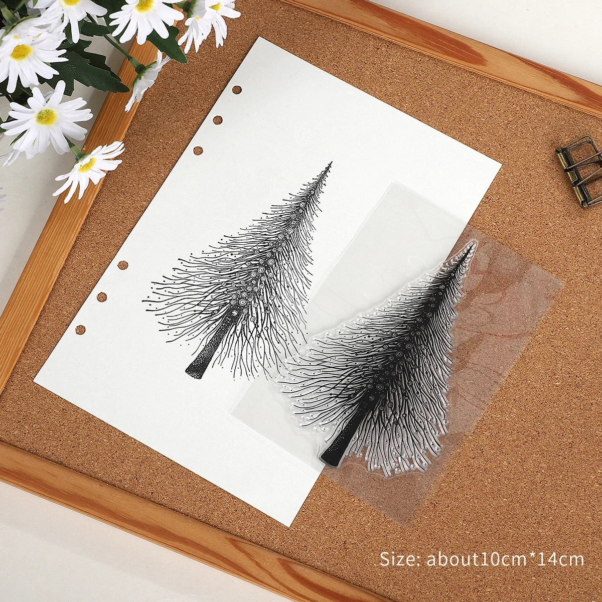JIANWU Vintage Trees Snowflake Pattern Material Collage Transparent Silicone Stamp Creative DIY Student Supplies Stationery