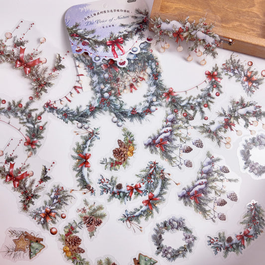 JIANQI 30 pcs/lot Plants Flower Frui Decorative PET Stickers Scrapbooking Stick Label Diary Stationery Album Journal Sticker