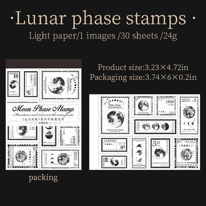 JIANQI 30pcs/book Retro Old tags Material Paper Aestheti Scrapbooking Journaling Vintage Stationery Aesthetic Plants Manuscript