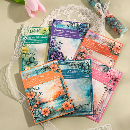 JIANQI 30pcs Vintage Floral Materials Paper DIY Flower Scrapbooking Collage Photo Album Deco Junk Journal Craft Stationery Paper
