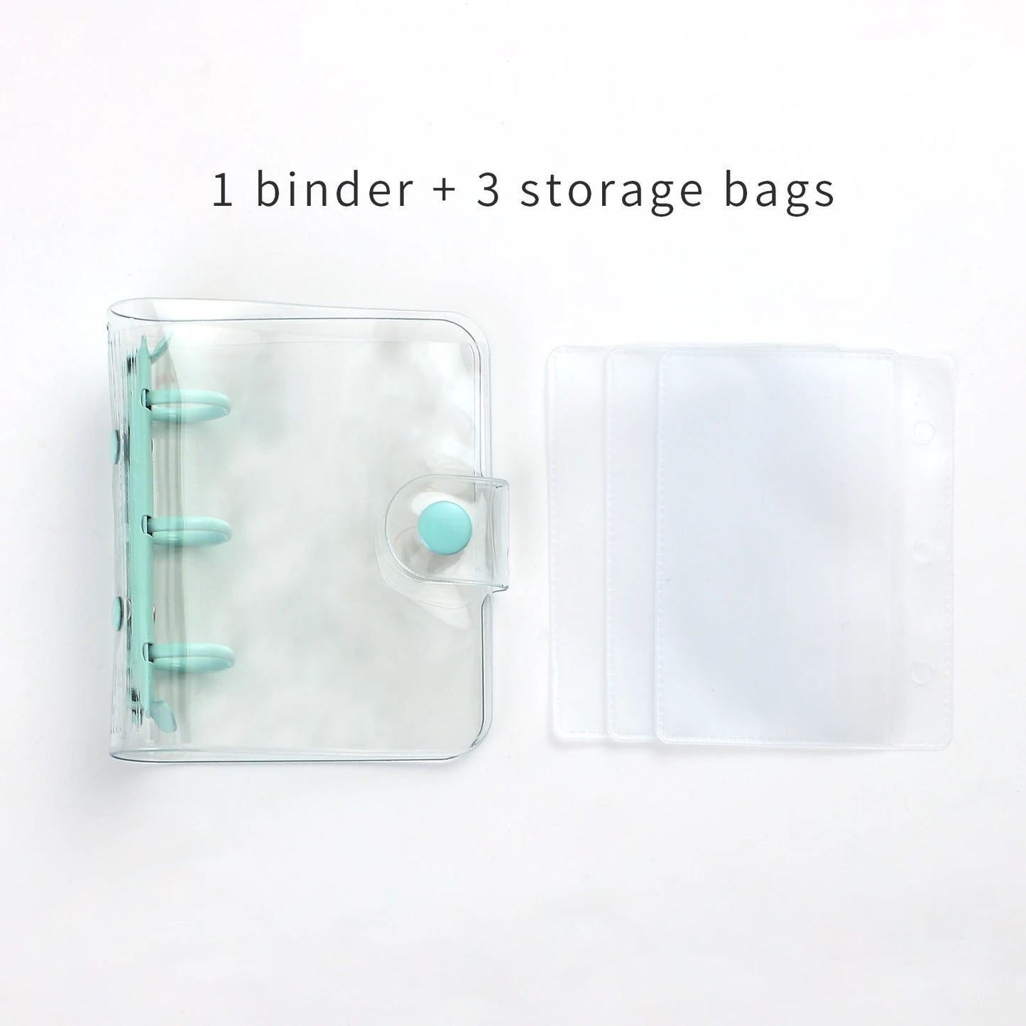 JIANWU Cute Mini 3 Ring Loose-leaf Book Transparent Portable Student Journal Binder Notebook Kawaii Stationery School Supplies