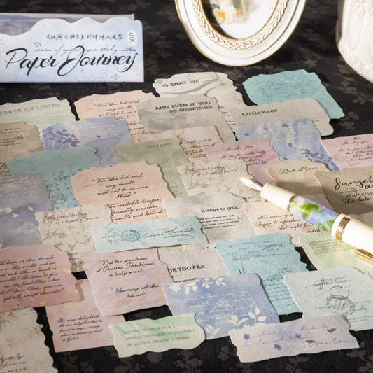 JIANQI 30 pcs Vintage texture material paper Decorative Diary Album Scrapbooking material Background paper junk journal supplies