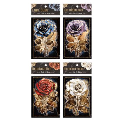 JIANQI 6pcs/pack PET Floral Stickers Big Size DIY Scrapbooking Art Collage Diary Materials Decor Aesthetics Sticker Stationery