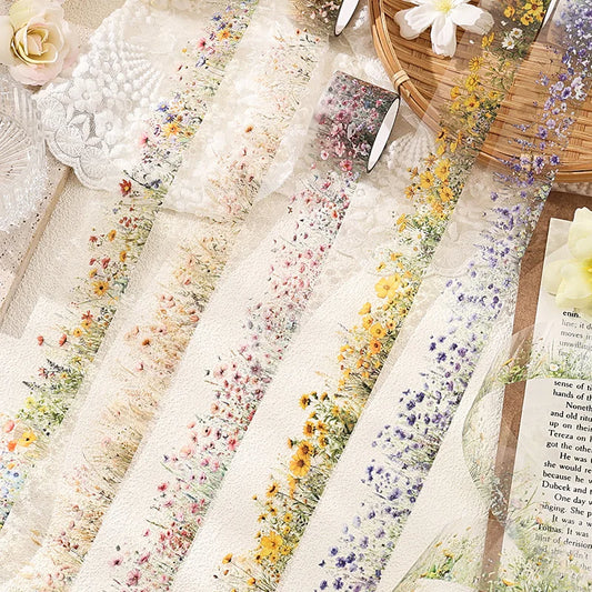 JIANQI 30mm*2m Creative Plants and Flowers tapes hand tent DIY Stick Labels Scrapbooking Material Junk Journal Supplies