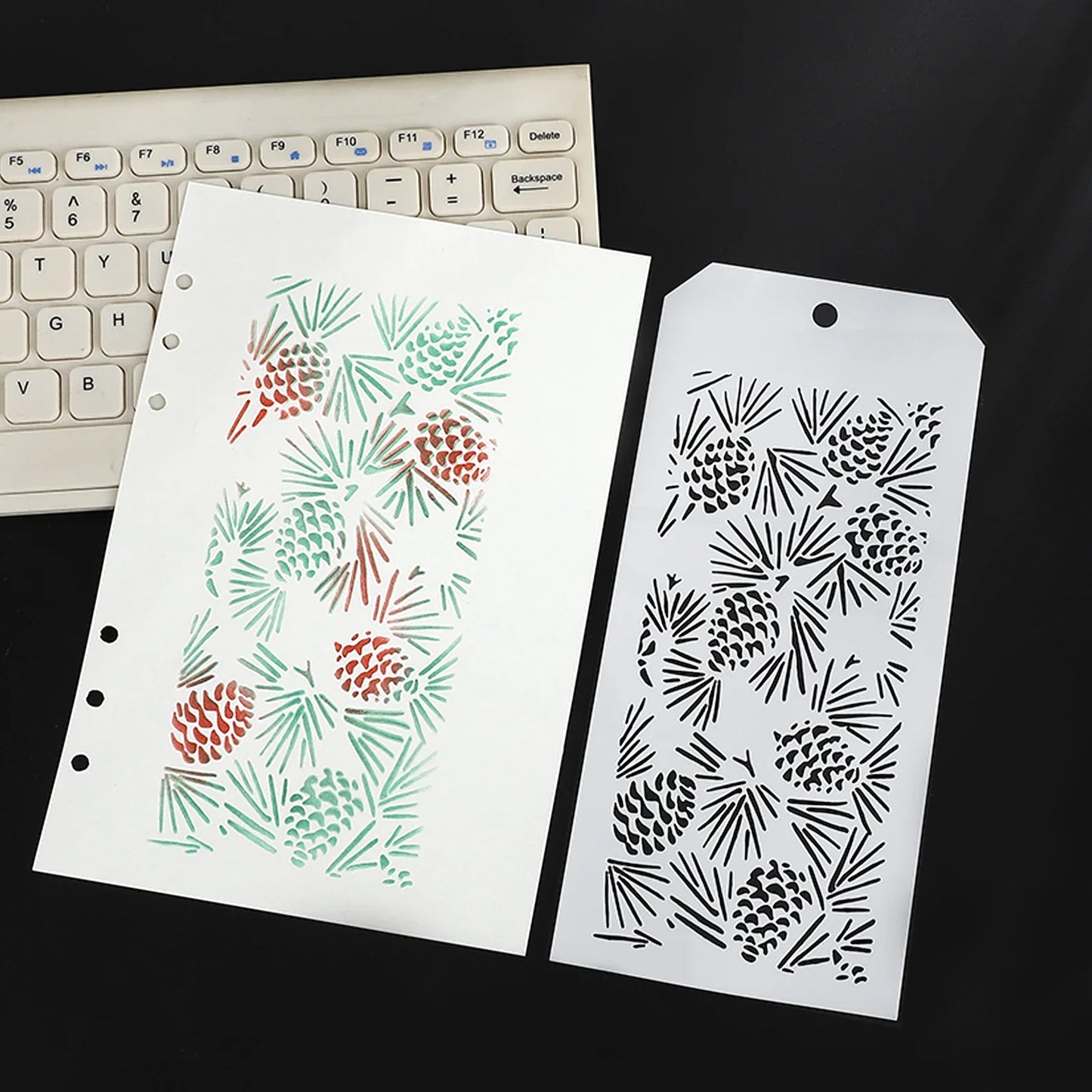 JIANWU Vintage Plant Flower Snowflake Halloween Christmas Material Embossed Stencil Masking Sheet Creative Journal Stationery