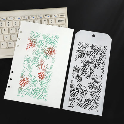 JIANWU Vintage Plant Flower Snowflake Halloween Christmas Material Embossed Stencil Masking Sheet Creative Journal Stationery