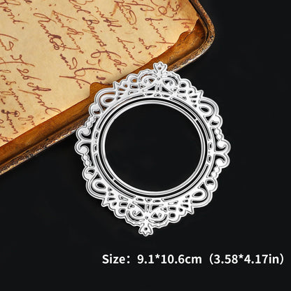 JIANWU Vintage Lace Flower Hollow Border Landscape Material Collage Knife Mold Creative DIY Journal Student Supplies Stationery