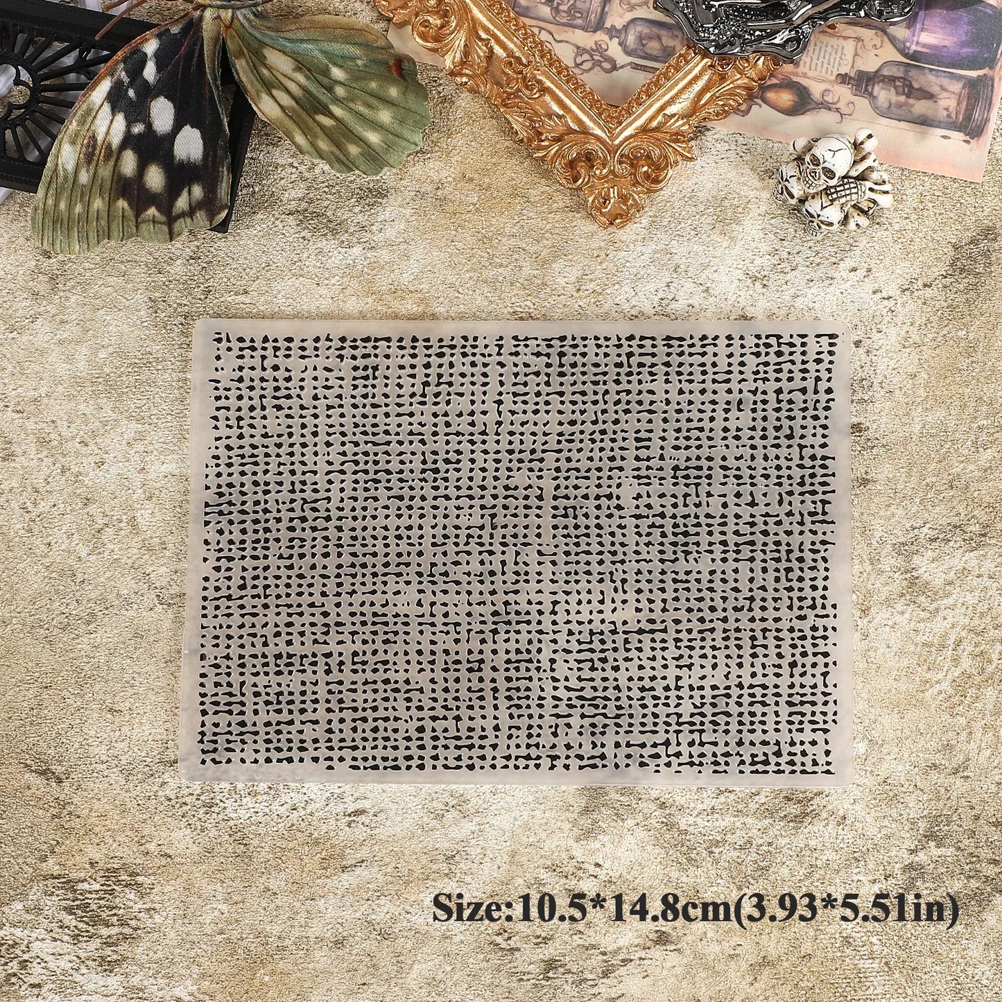 JIANWU Vintage Lace Flower Border Landscape material collage Plastic Embossed Concave Convex Plate Creative  Journal Stationery