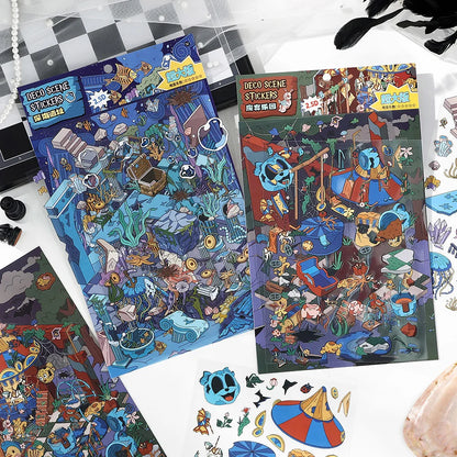 JIANQI Plus Size 3D Cartoon Castle Town Landscape Sticker Scene DIY Toy Game Sticker Festival Birthday Gift for Kid Child Girl