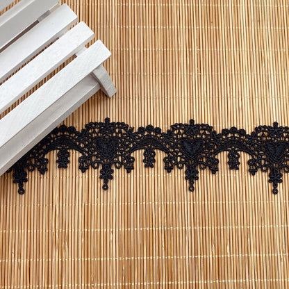 1 Yard Black White Gold Embroidery Luxury Lace Fabric  Ribbon DIY Clothing Wedding Decoration Home Sew On Trim  Applique