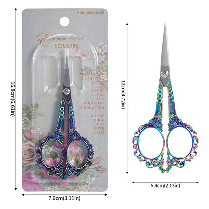 4.67Inch Embroidery Sewing Scissor Retro-style Stainless Steel Peacock Needlework Sewing Scissors for Paper Fabric Cutting Craft