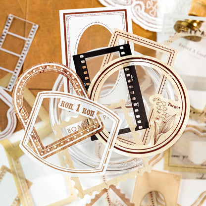 JIANQI 25pcs/pack Framework Decorative Stickers Scrapbooking Diary Deco Junk Journal Stationery Ins Style Stationery Stickers