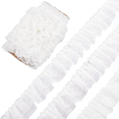 2 Yards Lace Fabric Black White Pink Fold Wave Embroidery Trim DIY  Wedding Dress Party Decoration  Sew On Applique Crafts