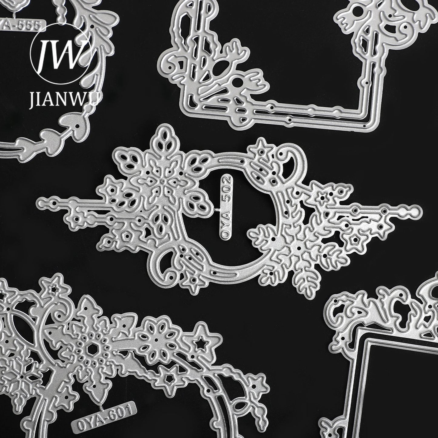 JIANWU Vintage Lace Flower Hollow Border Landscape Material Collage Knife Mold Creative DIY Journal Student Supplies Stationery