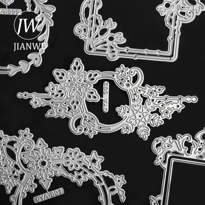 JIANWU Vintage Lace Flower Hollow Border Landscape Material Collage Knife Mold Creative DIY Journal Student Supplies Stationery