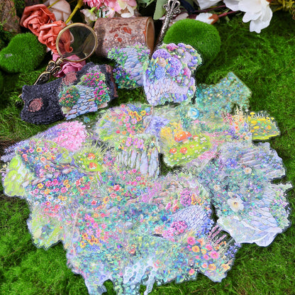 20pcs Plants Flowers Landscape PET Sticker natural scenery Junk Journal DIY Scrapbooking Supplies Collage Stationery Stickers
