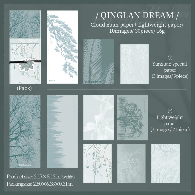 JIANQI 30 pcs Vintage Collage Scrapbooking Journal Material paper Card Making DIY Retro Source Paper Creative Memo Stationery