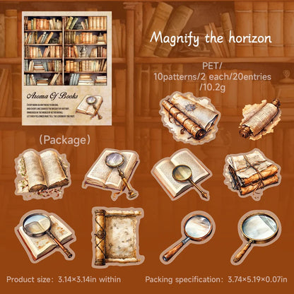 JIANQI 20pcs Vintage Deco Stickers Stationery supplies Diy Junk Journal Hand made Planner Collage material Scrapbooking supplies