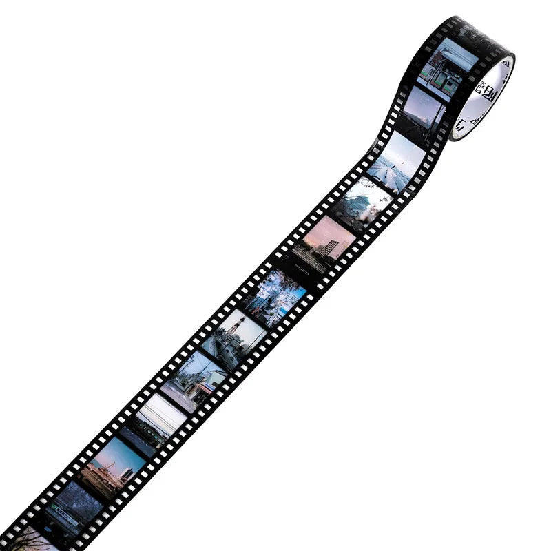 JIANQI 25mm*2m Retro Film Theme PET Tapes DIY Scrapbooking Collage Stationery Decor Journalling Materials Ins Adhesive Tapes