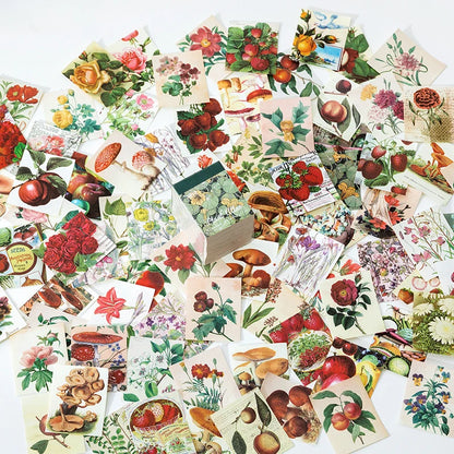 JIANQI 400 pcs Craft Vintage Scrapbooking Paper Kawaii Art Junk Journal Deco Sticker Natural Collection DIY Material Paper