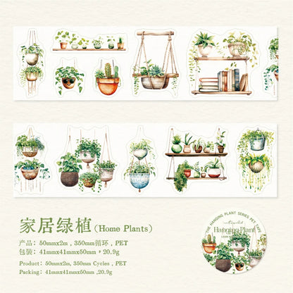 JIANQI 50mm*2m PET Tapes Plant suspension DIY Scrapbooking Decor Photo Album Collage Junk Journal Materials Aesthetics Stickers