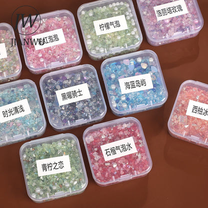 JIANWU Colorful Ore Crushed Stone Journal Material Collage scrapbook Creative DIY Student Supplies Stationery