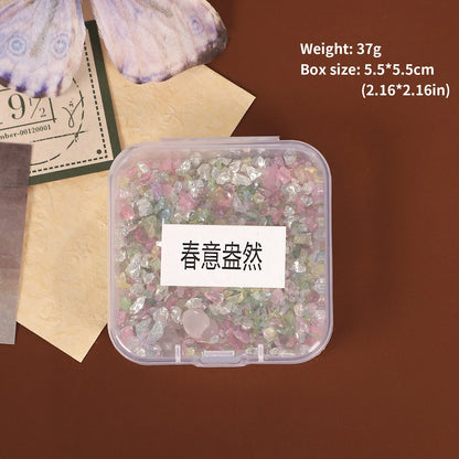 JIANWU Colorful Ore Crushed Stone Journal Material Collage scrapbook Creative DIY Student Supplies Stationery