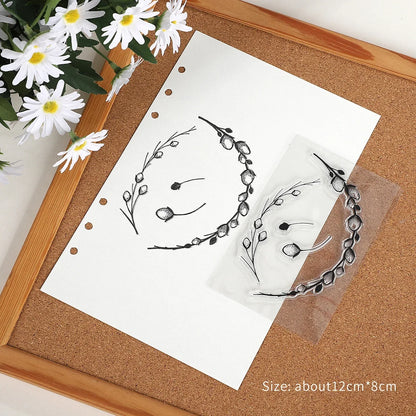 JIANWU Vintage Trees Snowflake Pattern Material Collage Transparent Silicone Stamp Creative DIY Student Supplies Stationery