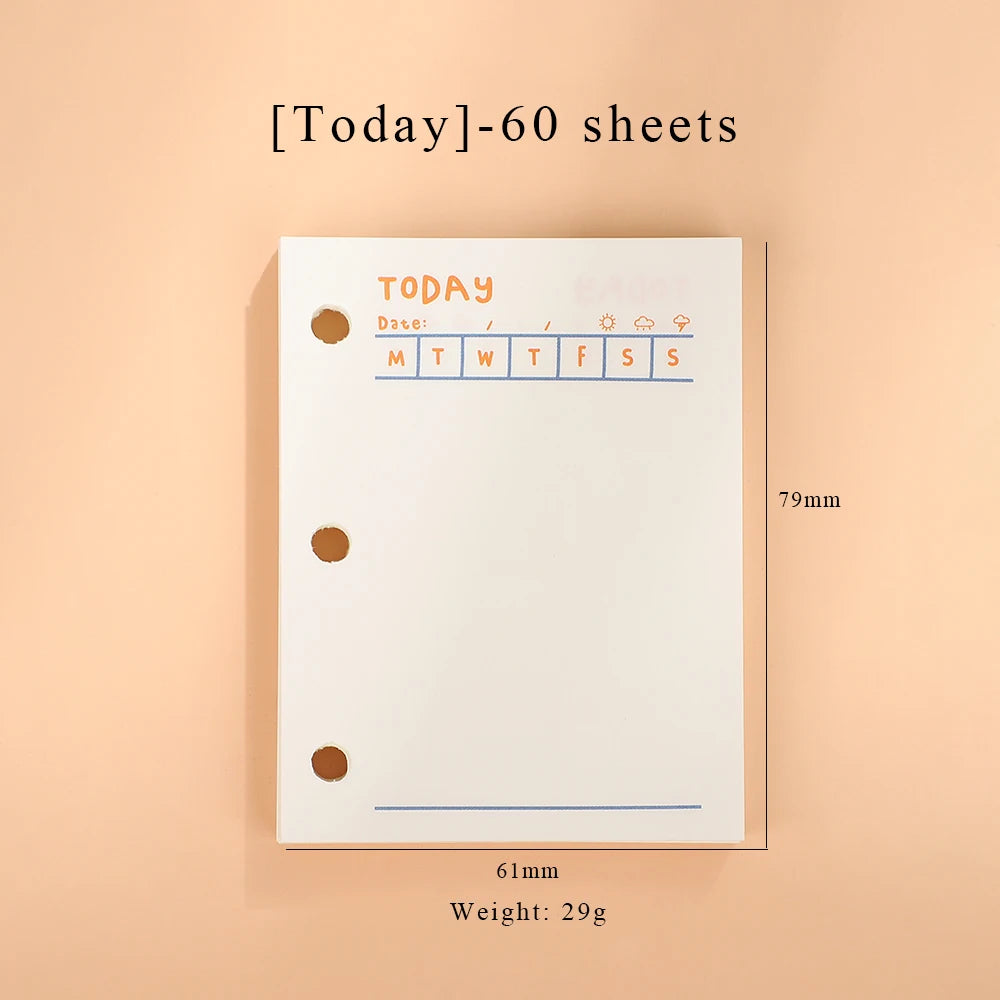 JIANWU Cute Mini 3 Ring Loose-leaf Book Transparent Portable Student Journal Binder Notebook Kawaii Stationery School Supplies