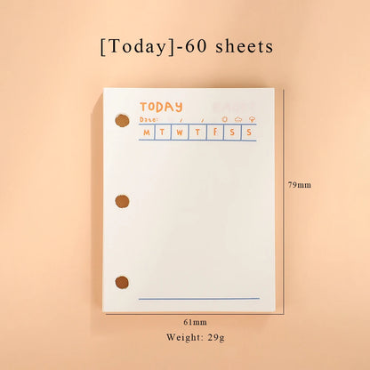 JIANWU Cute Mini 3 Ring Loose-leaf Book Transparent Portable Student Journal Binder Notebook Kawaii Stationery School Supplies