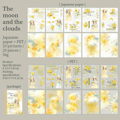 JIANQI 20 sheet PET Stickers book Cute Girl Creative Decorative handmade Scrapbooking Material Diary Album Craft Supplies