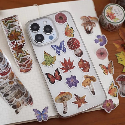 100 sheets Beautiful season Material Stickers Scrapbooking Junk Journal Creative Stationery DIY Deco Stickers School Supplies