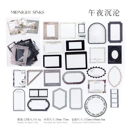 JIANQI 25pcs/pack Framework Decorative Stickers Scrapbooking Diary Deco Junk Journal Stationery Ins Style Stationery Stickers
