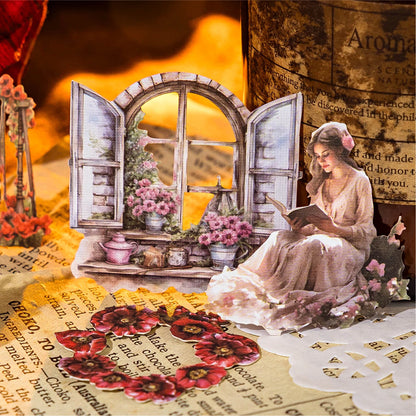 JIANQI 30 Sheets PET Landscape Stickers Four Seasons Scenery Decor handmade Scrapbooking Material Diary Album Craft Supplies