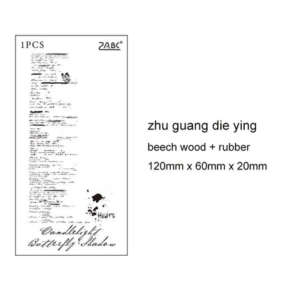 JIANWU Time Poetry Series Vintage English Text Poetry Collection Material Wooden Stamp Creative Student Supplies Stationery