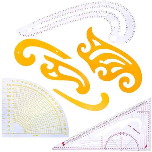7 Style French Curve Sewing Ruler Set Multi-functional Sewing Tools Cutting Ruler Clothing Sample Metric Yardstick DIY Clothing