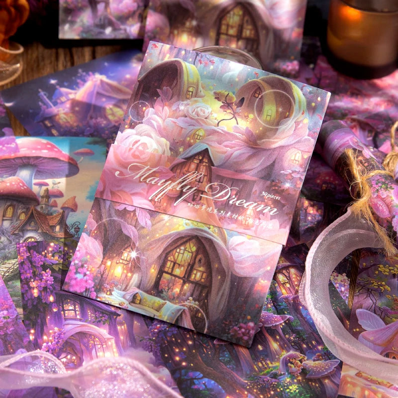 JIANQI 30pcs Vintage Dream Forest Scene Craft Material paper DIY Stationery Collage Scrapbooking for hand made Background Paper