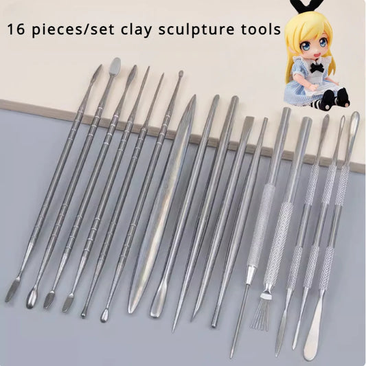 6-16 Pieces/set of Ultra Light Clay Doll Face Fine Sculpture Tools DIY Polymer Clay Animation Cartoon Character Sculpting Tools