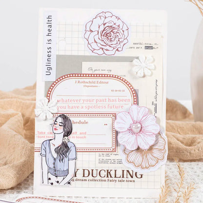 50 pcs border material paper Decorative Scrapbooking Diary Album Background paper Diy hand made junk journal supplies