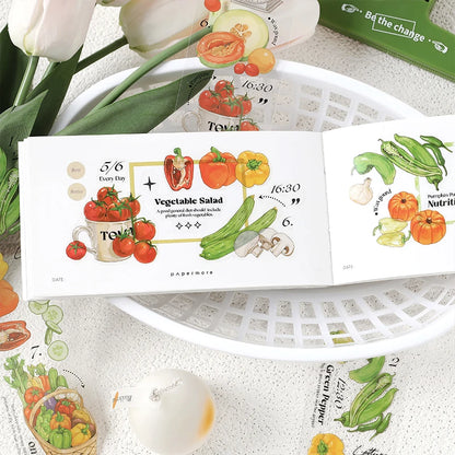 JIANQI 6 pcs/lot vegetable Stickers aesthetic Decorative Stick Labels journaling Album Scrapbooking Collage material